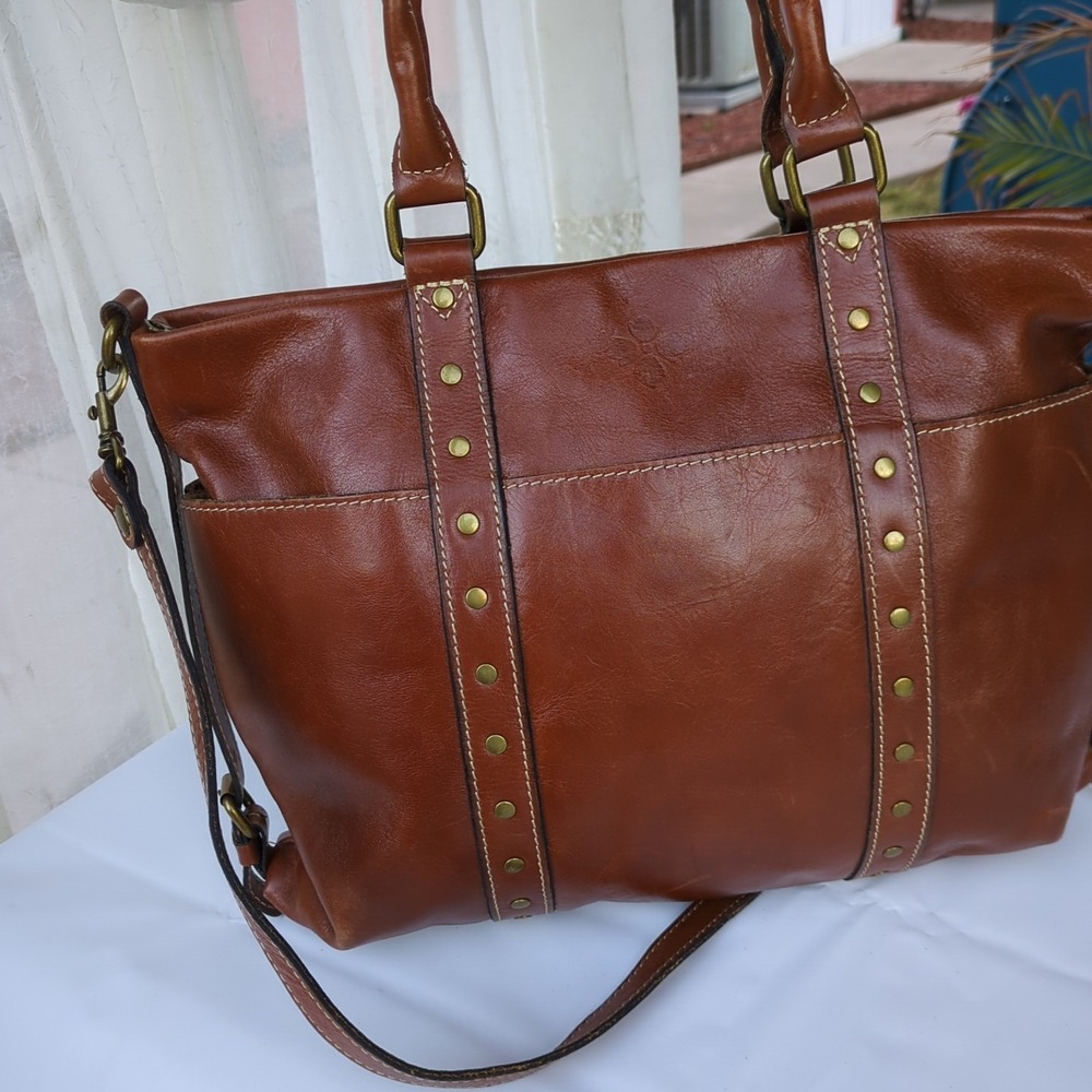 Large Carducci Brown Leather Tote Patricia Nash - Picture 4 of 15